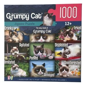 Grumpy Cat Jigsaw Puzzle 1000pc Multicolor Many Moods High Quality Pieces
